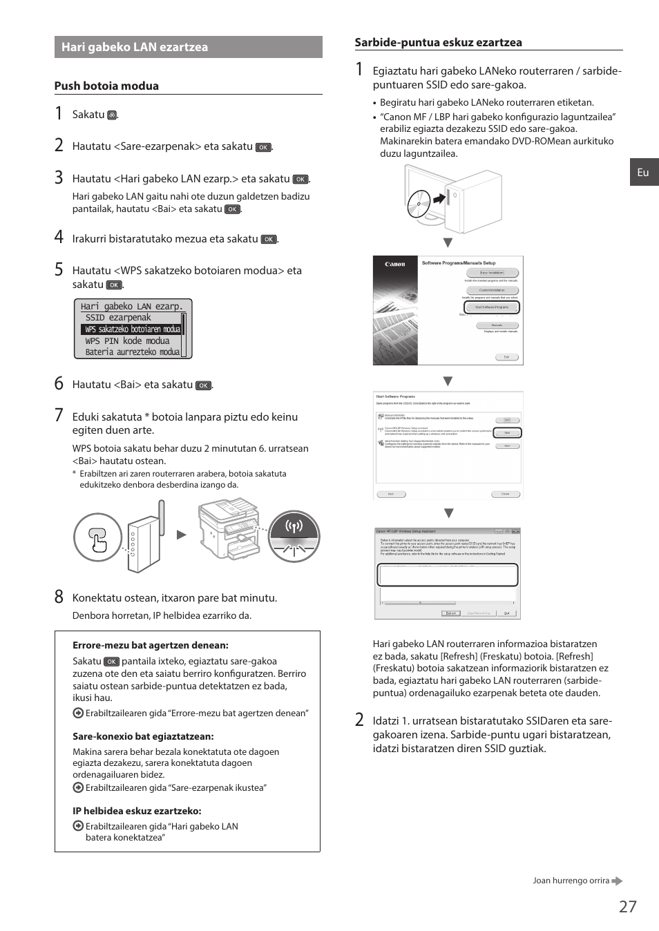 Hari gabeko lan ezartzea | Canon i-SENSYS MF244dw User Manual | Page 27 / 124