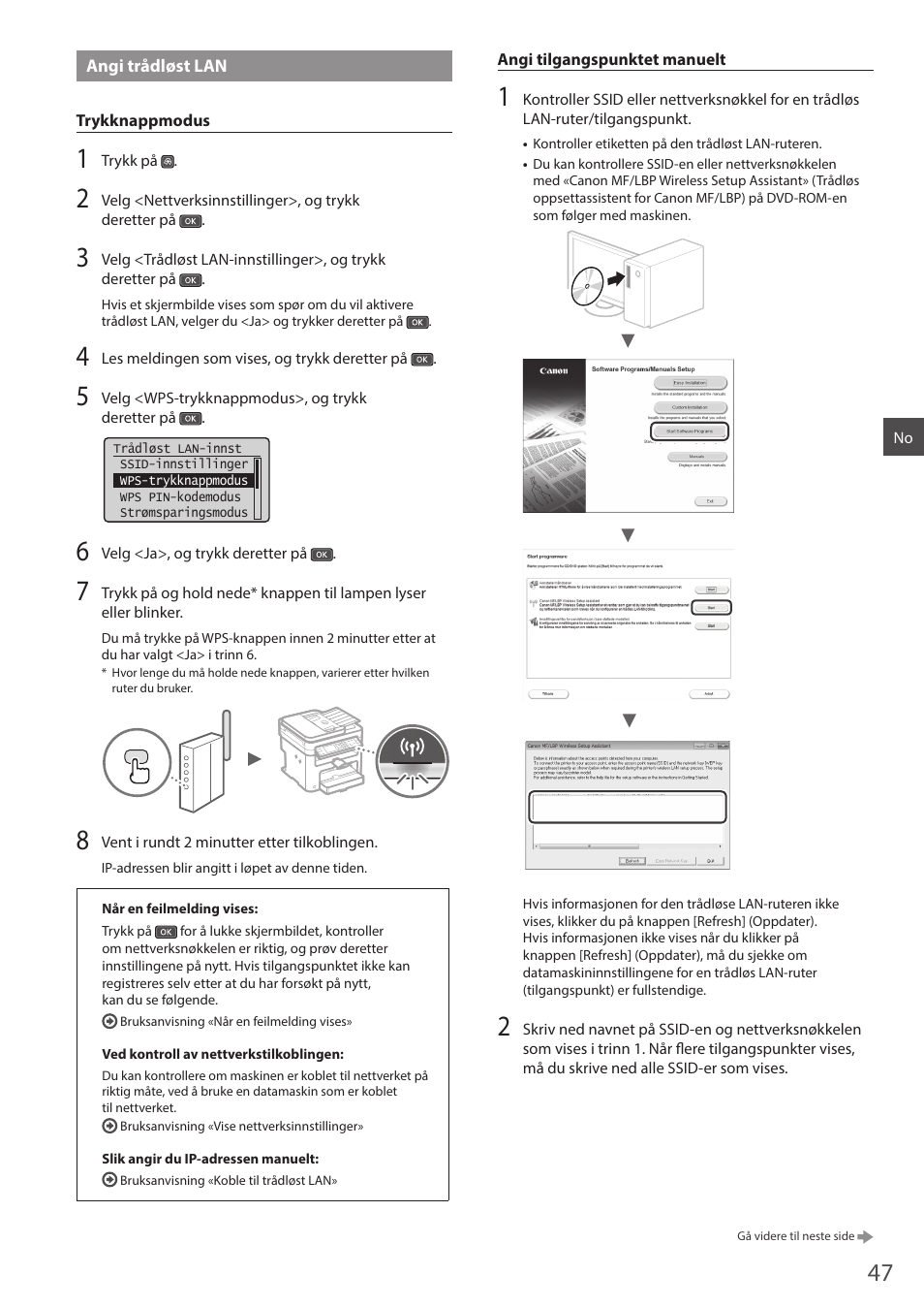 Angi trådløst lan | Canon i-SENSYS MF244dw User Manual | Page 47 / 124