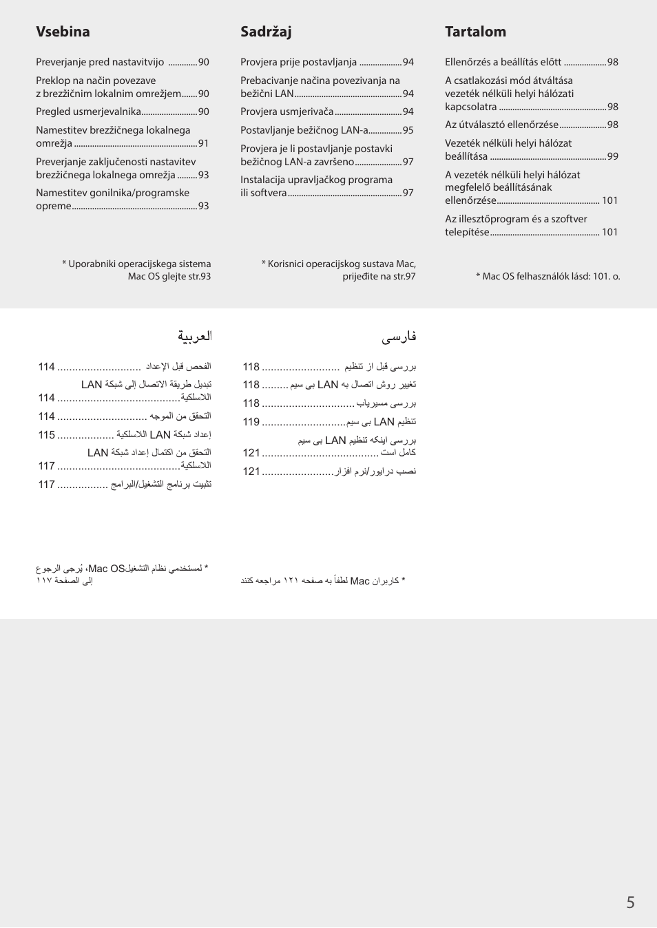 Tartalom sadržaj vsebina | Canon i-SENSYS MF244dw User Manual | Page 5 / 124