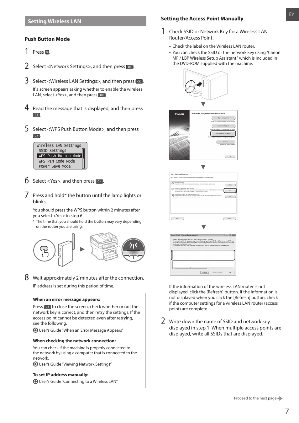 Setting wireless lan | Canon i-SENSYS MF244dw User Manual | Page 7 / 124