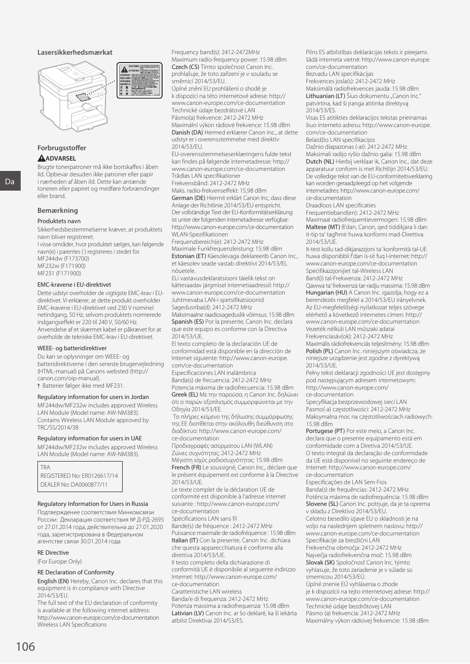 Canon i-SENSYS MF244dw User Manual | Page 106 / 308
