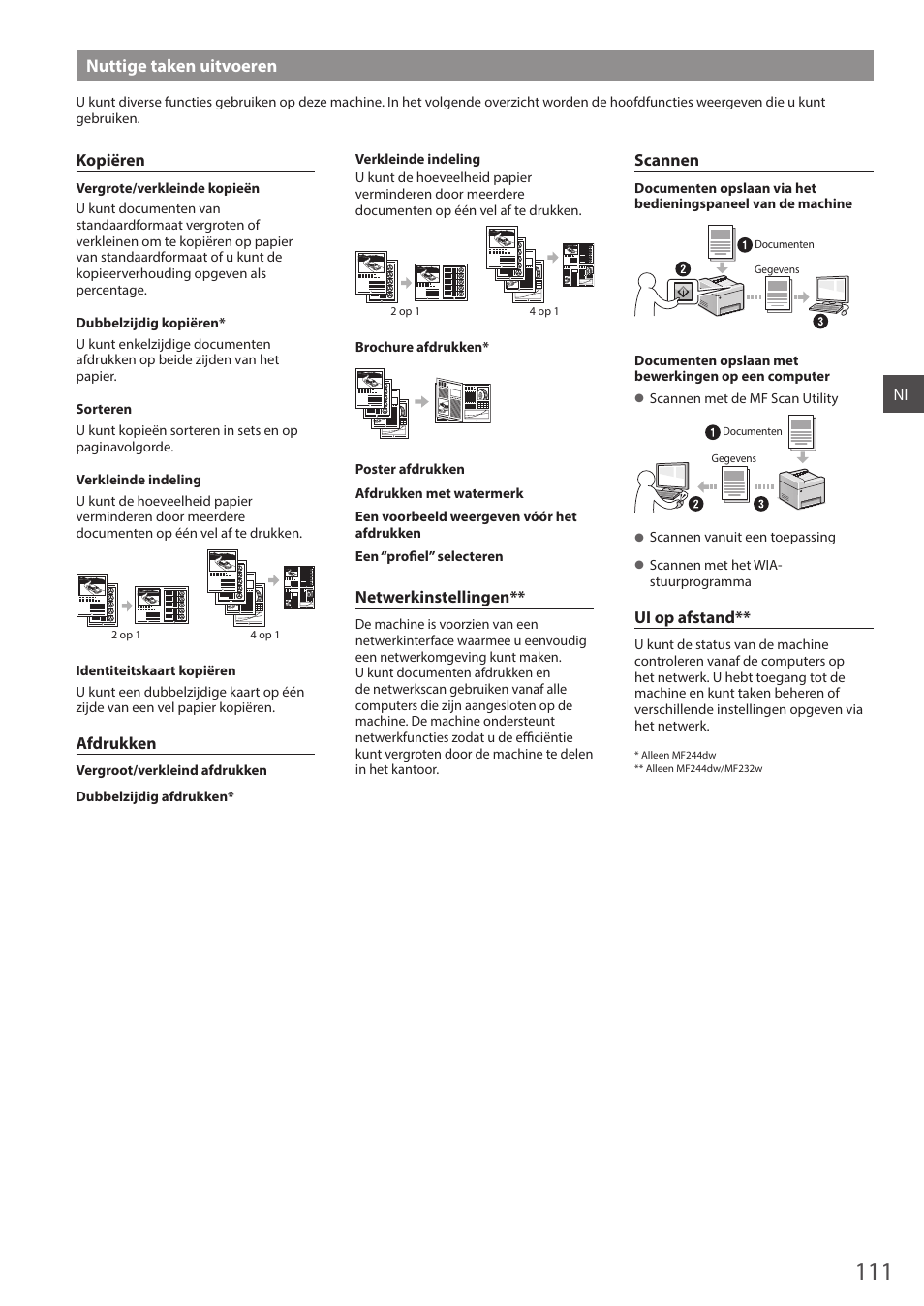 Nuttige taken uitvoeren | Canon i-SENSYS MF244dw User Manual | Page 111 / 308