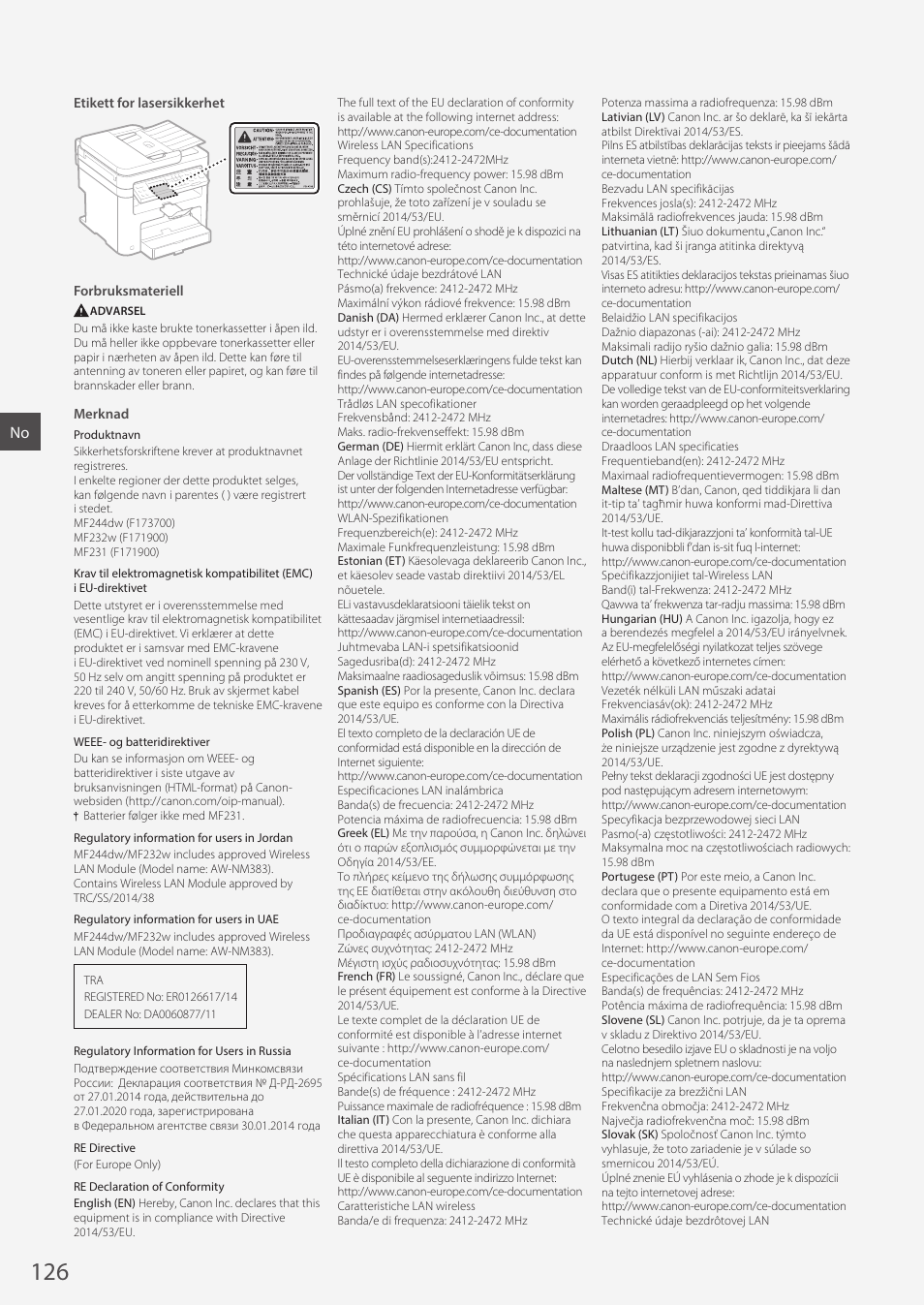 Canon i-SENSYS MF244dw User Manual | Page 126 / 308