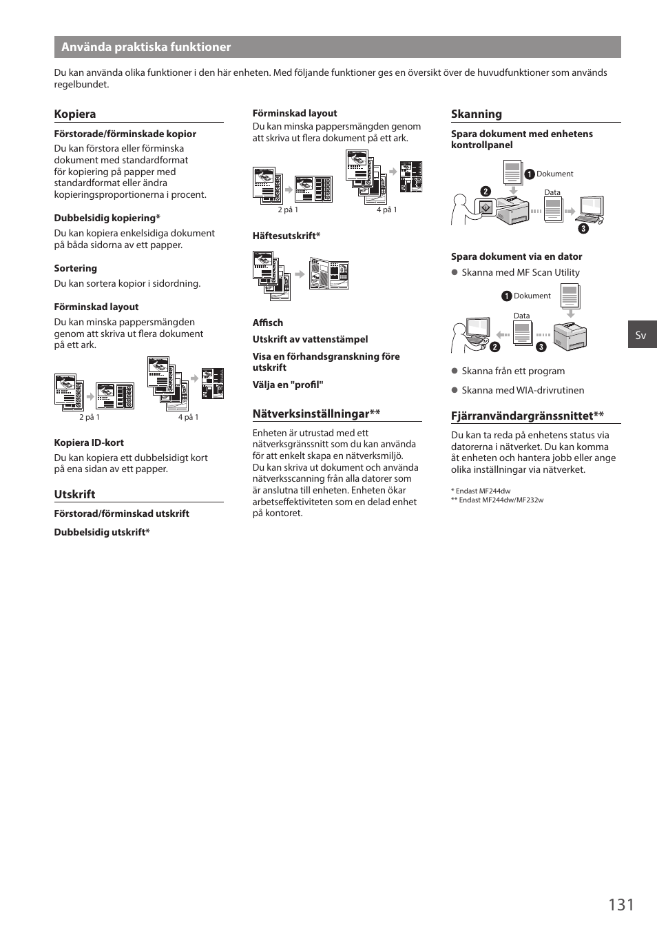 Använda praktiska funktioner | Canon i-SENSYS MF244dw User Manual | Page 131 / 308