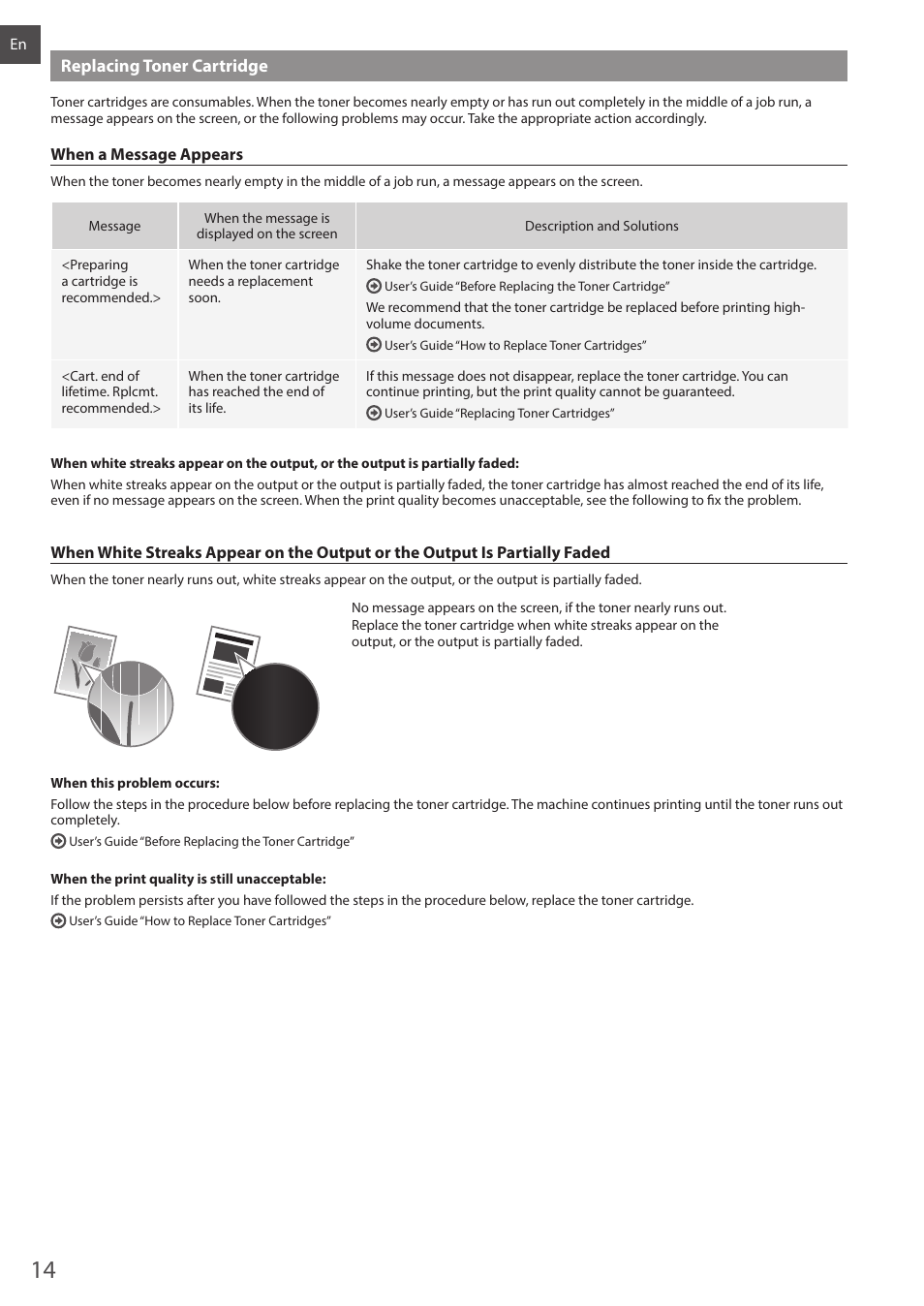 Replacing toner cartridge | Canon i-SENSYS MF244dw User Manual | Page 14 / 308