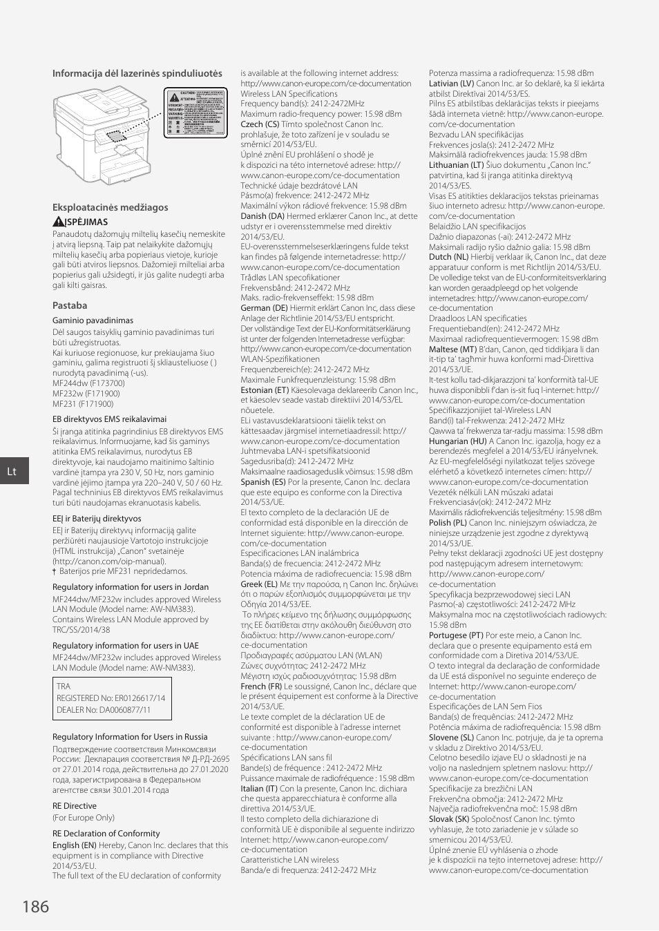 Canon i-SENSYS MF244dw User Manual | Page 186 / 308
