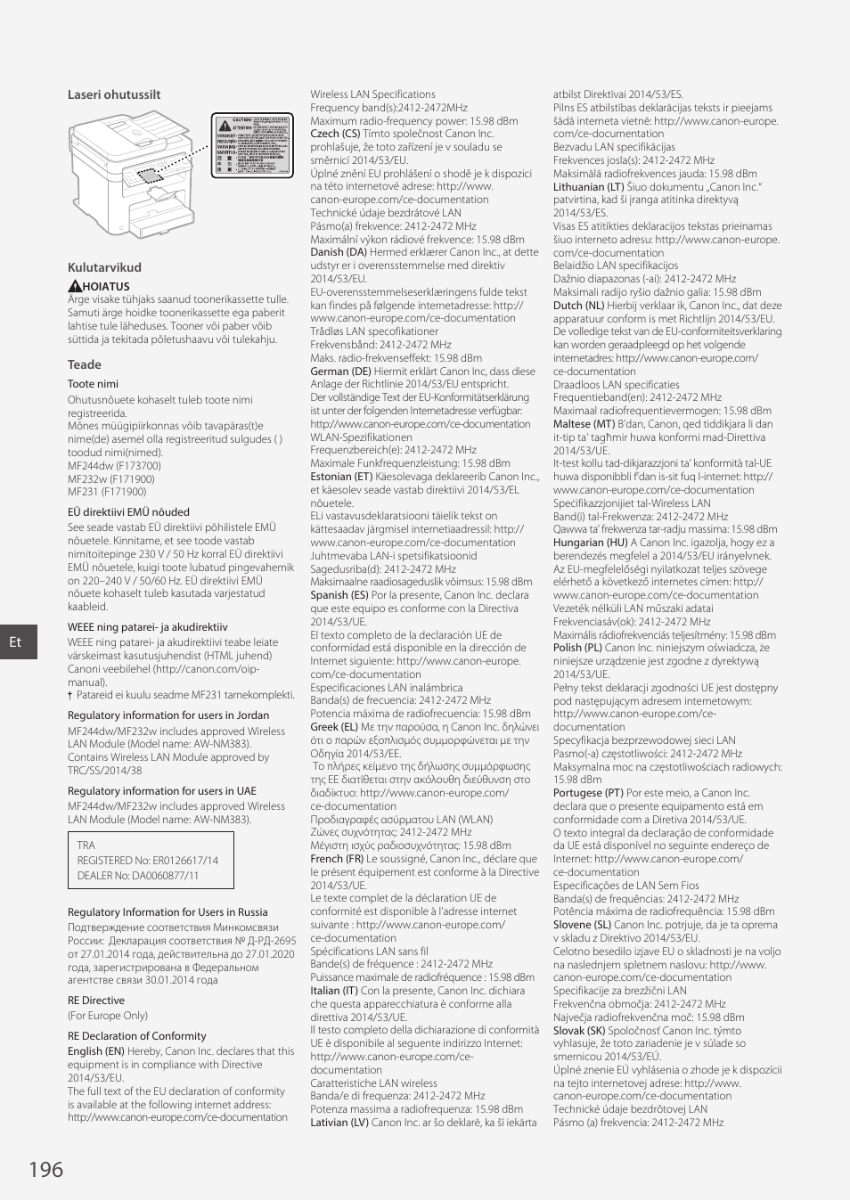 Canon i-SENSYS MF244dw User Manual | Page 196 / 308