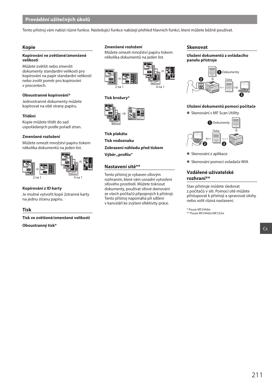 Provádění užitečných úkolů | Canon i-SENSYS MF244dw User Manual | Page 211 / 308