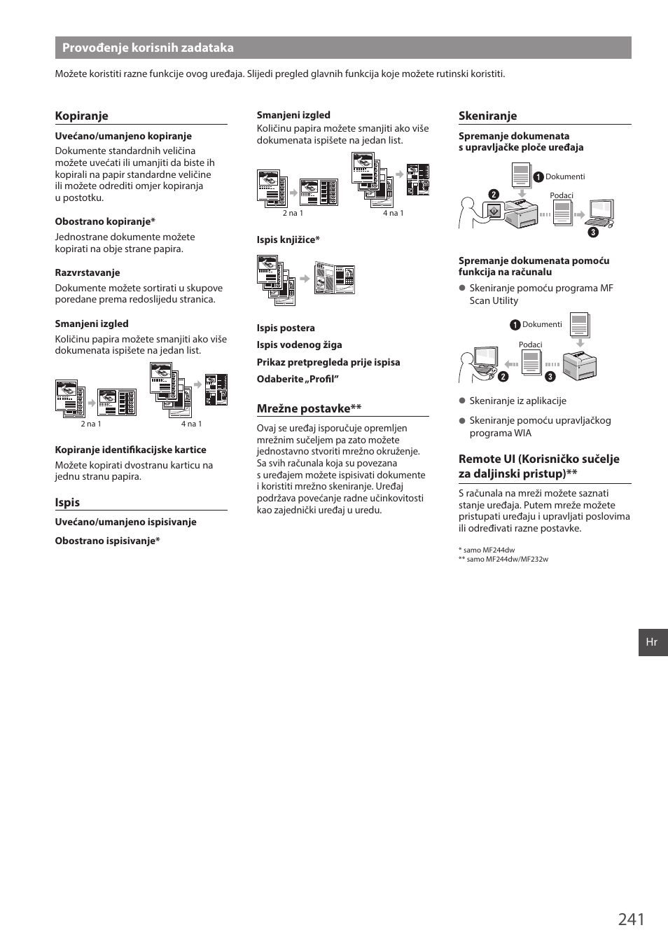 Provođenje korisnih zadataka | Canon i-SENSYS MF244dw User Manual | Page 241 / 308