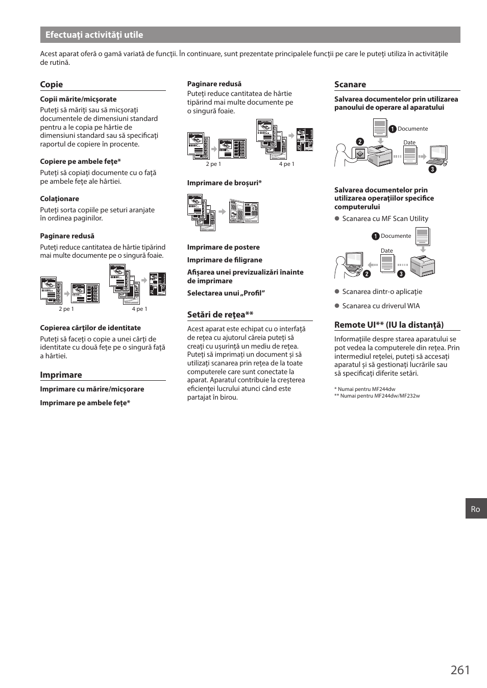 Efectuaţi activităţi utile | Canon i-SENSYS MF244dw User Manual | Page 261 / 308