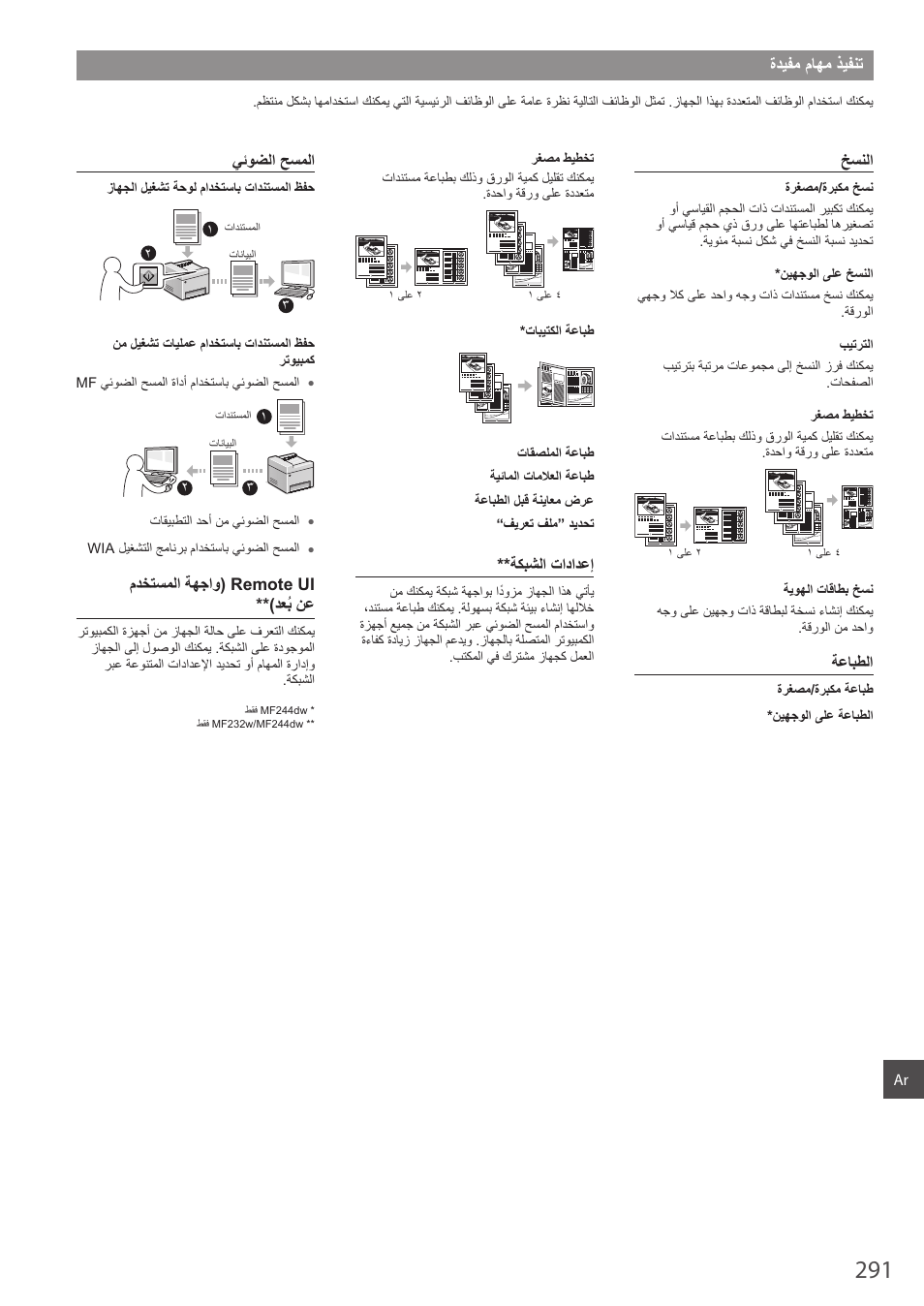 ﺓﺩﻳﻔﻣ ﻡﺎﻬﻣ ﺫﻳﻔﻧﺗ | Canon i-SENSYS MF244dw User Manual | Page 291 / 308