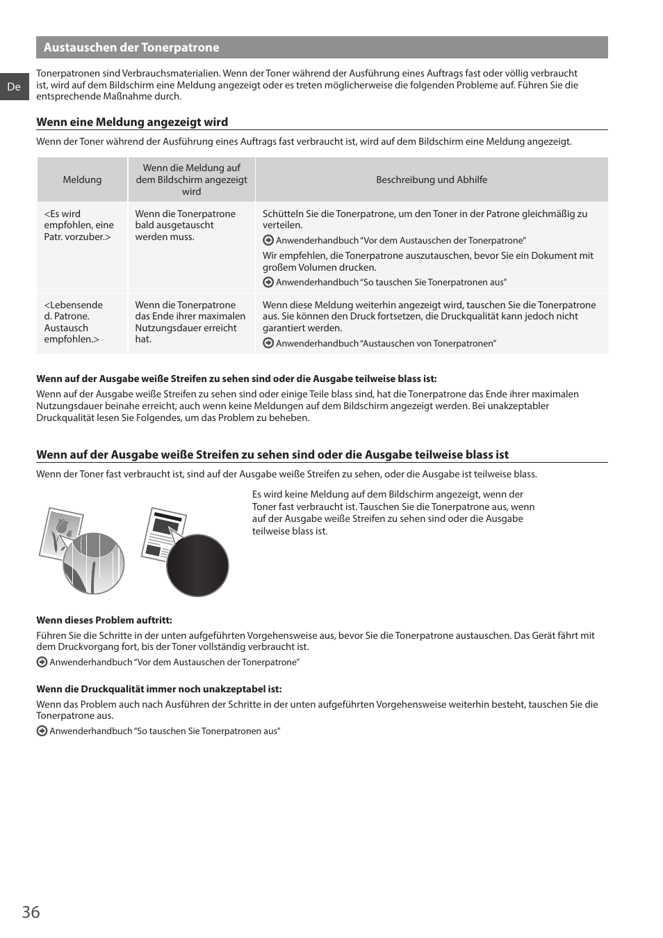 Austauschen der tonerpatrone | Canon i-SENSYS MF244dw User Manual | Page 36 / 308