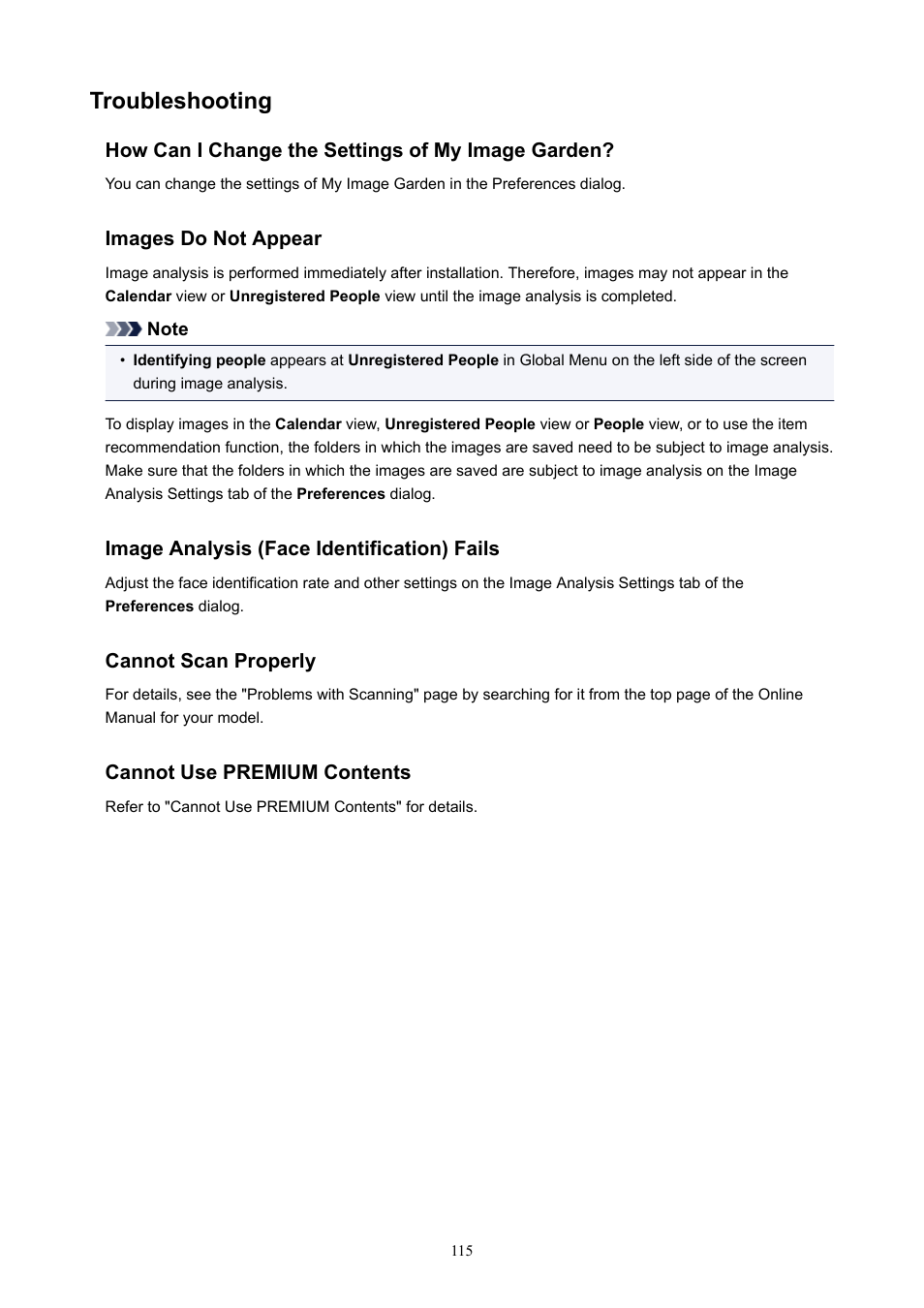 Troubleshooting | Canon PIXMA E474 User Manual | Page 115 / 115