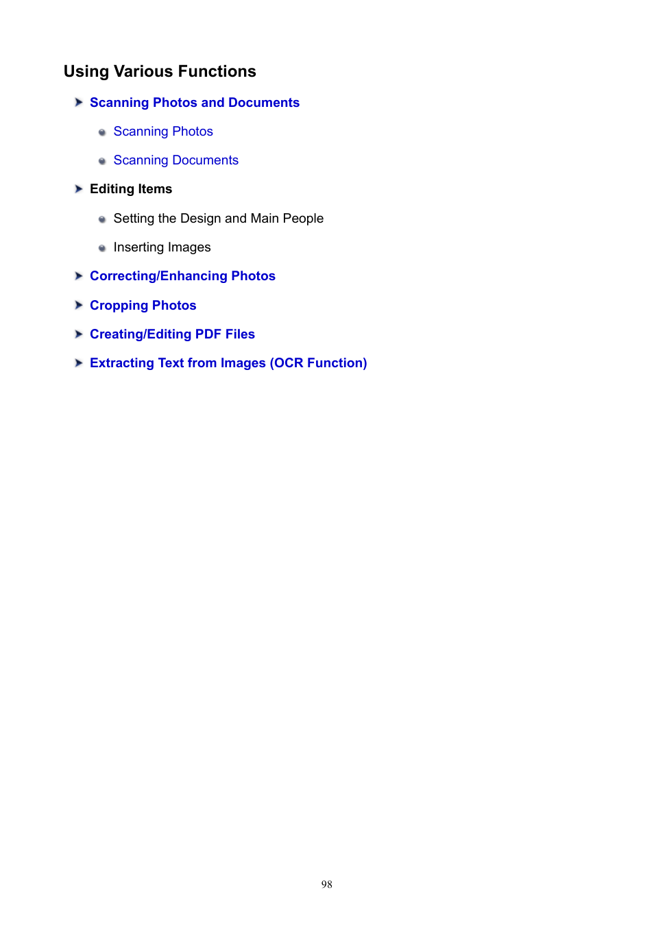 Using various functions | Canon PIXMA E474 User Manual | Page 98 / 115