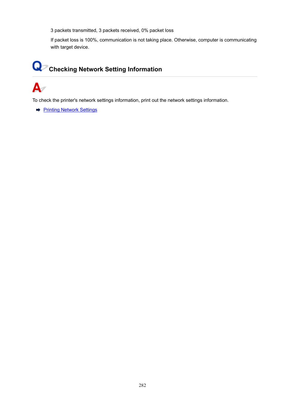 Checking network setting information | Canon PIXMA E474 User Manual | Page 282 / 350