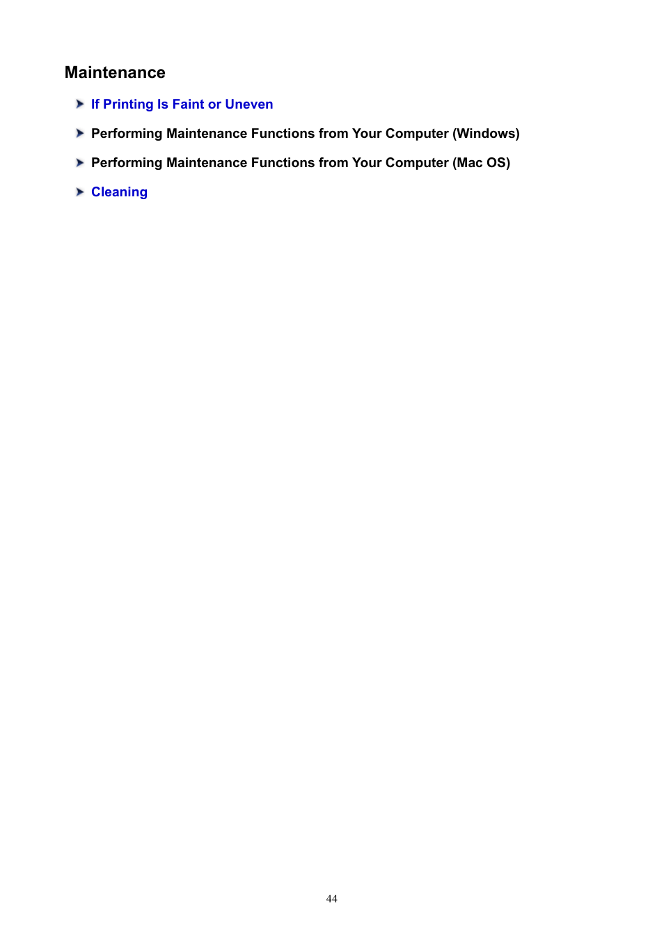 Maintenance | Canon PIXMA E474 User Manual | Page 44 / 350