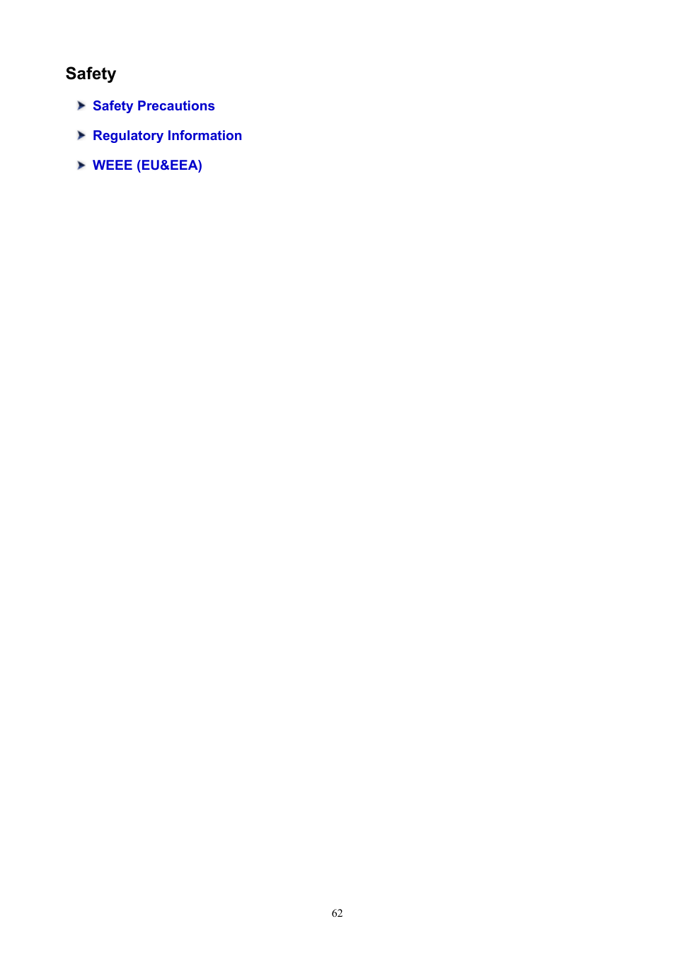 Safety | Canon PIXMA E474 User Manual | Page 62 / 350