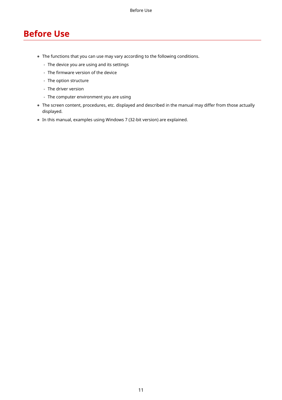 Before use | Canon i-SENSYS MF244dw User Manual | Page 13 / 60