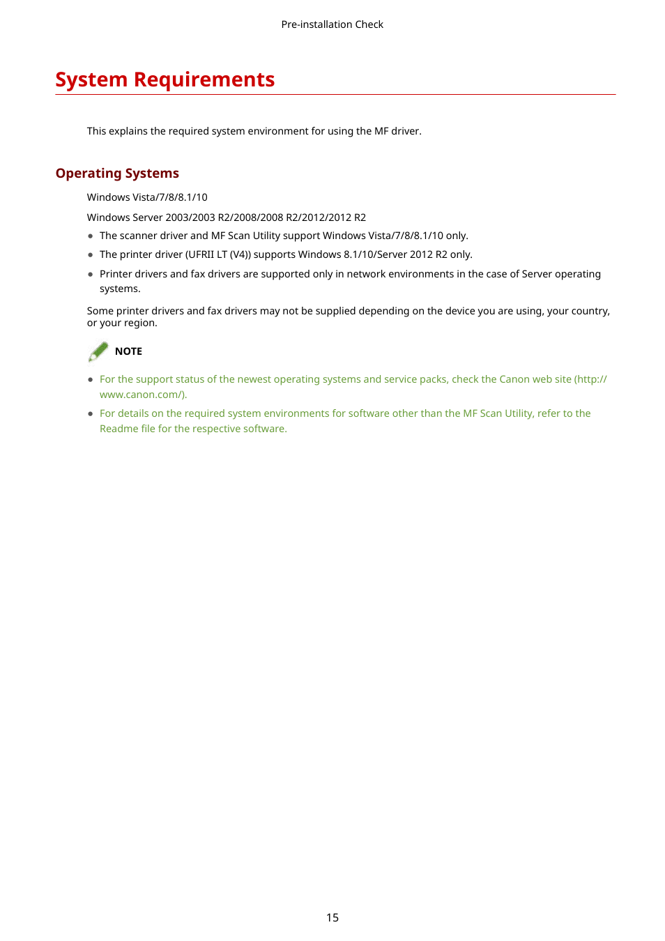 System requirements | Canon i-SENSYS MF244dw User Manual | Page 17 / 60