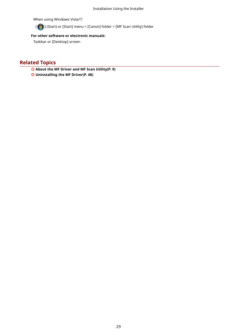Related topics | Canon i-SENSYS MF244dw User Manual | Page 31 / 60
