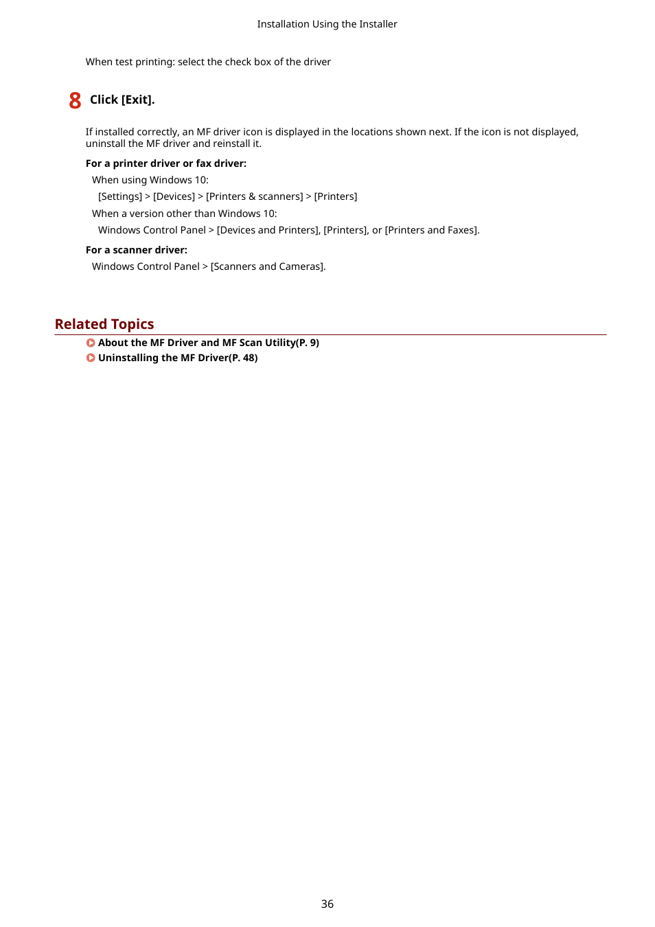 Related topics | Canon i-SENSYS MF244dw User Manual | Page 38 / 60