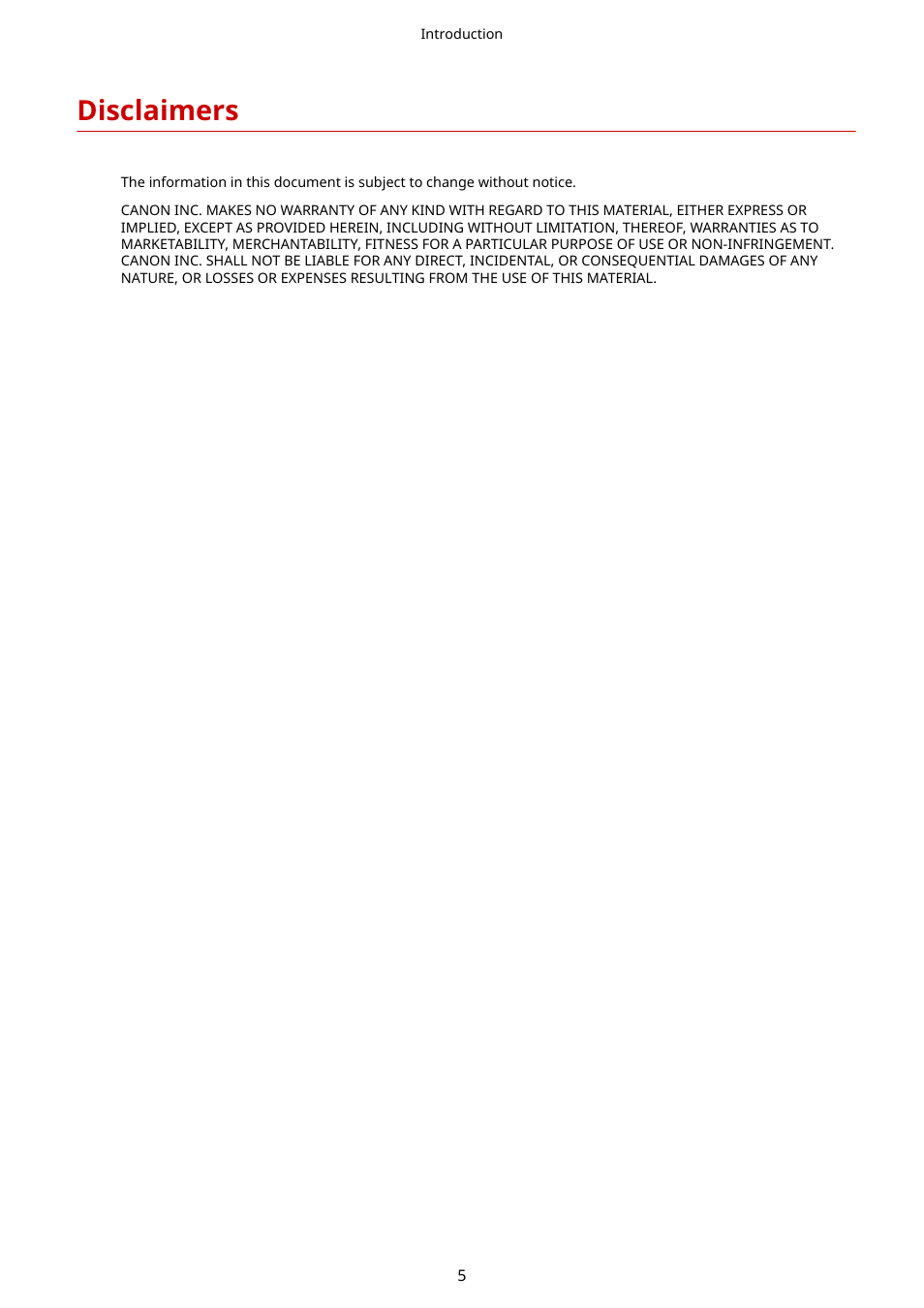 Disclaimers, Disclaimers(p. 5) | Canon i-SENSYS MF244dw User Manual | Page 7 / 60