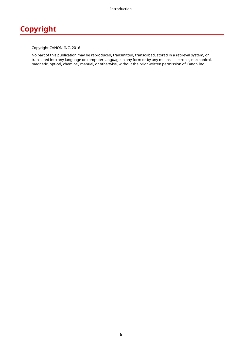 Copyright, Copyright(p. 6) | Canon i-SENSYS MF244dw User Manual | Page 8 / 60