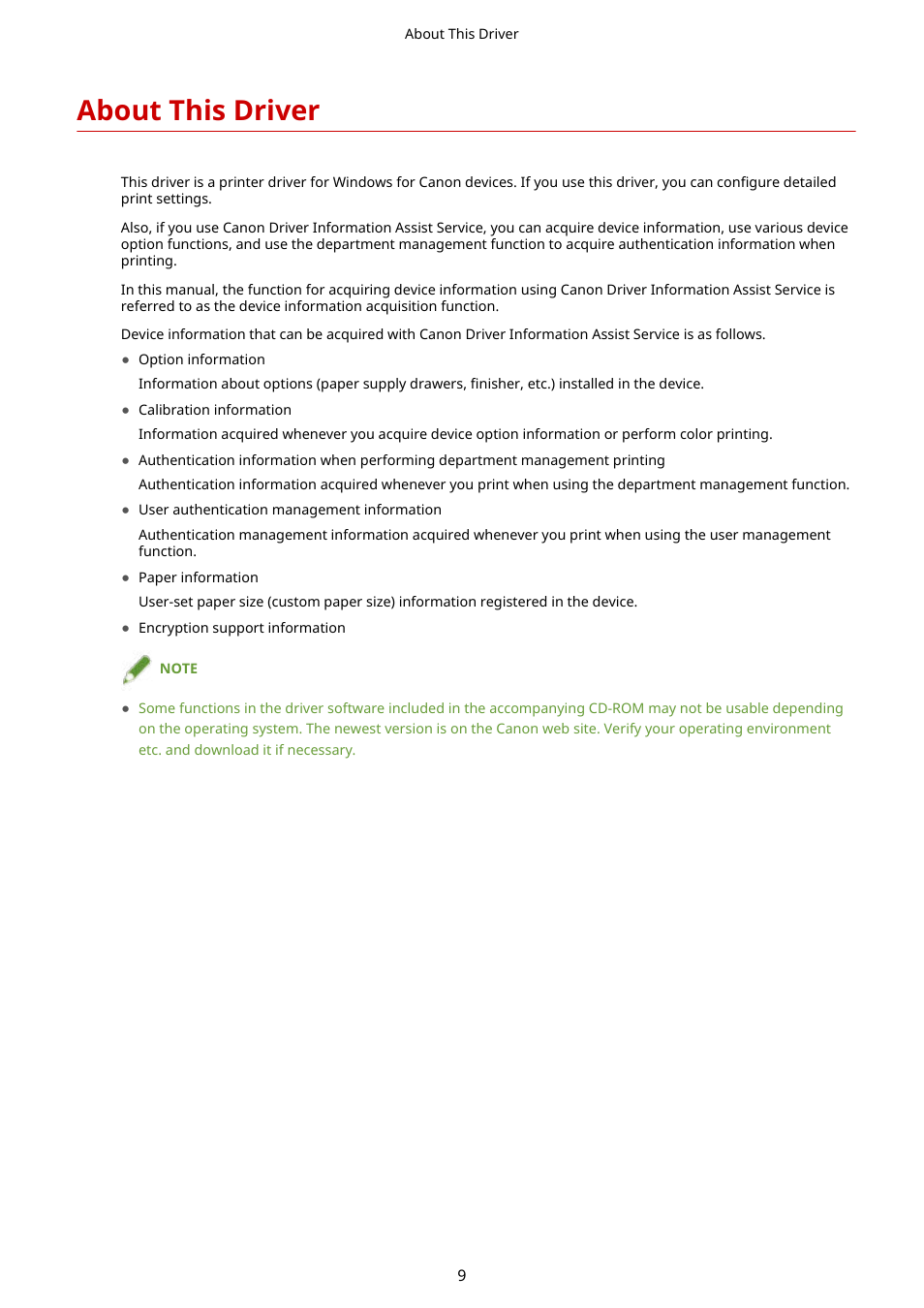 About this driver | Canon i-SENSYS MF244dw User Manual | Page 12 / 85
