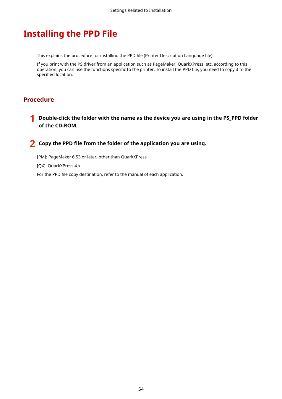 Installing the ppd file, Installing the ppd file(p. 54) | Canon i-SENSYS MF244dw User Manual | Page 57 / 85