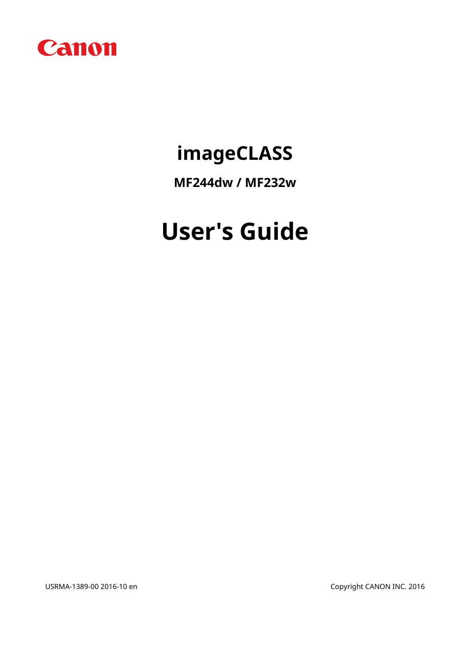 Canon i-SENSYS MF244dw User Manual | 477 pages