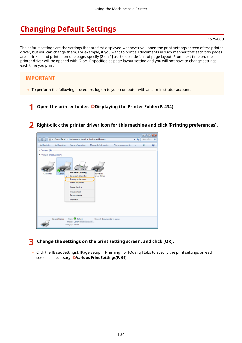 Changing default settings | Canon i-SENSYS MF244dw User Manual | Page 130 / 477