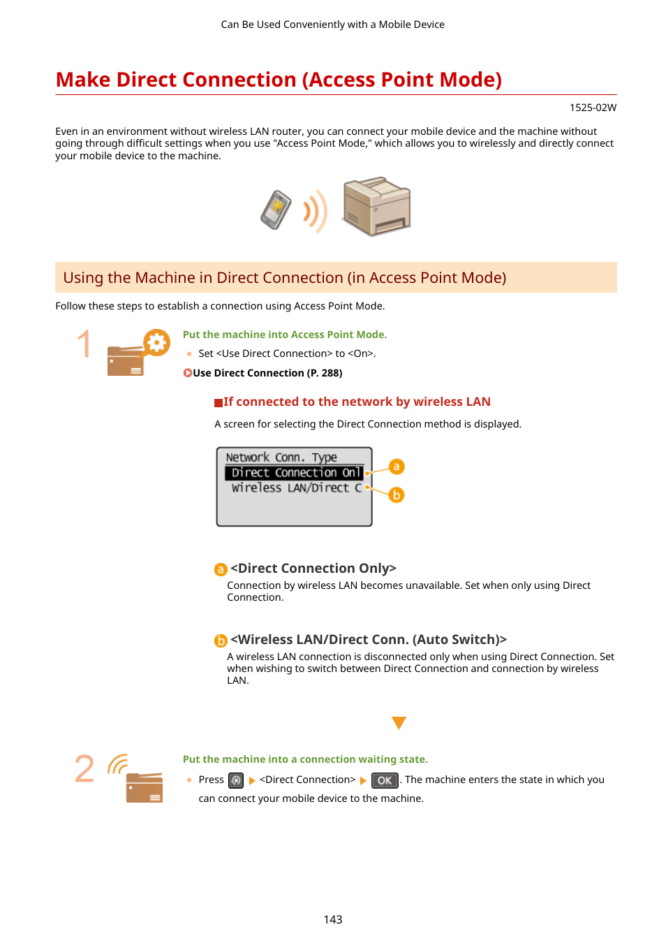 Make direct connection (access point mode) | Canon i-SENSYS MF244dw User Manual | Page 149 / 477