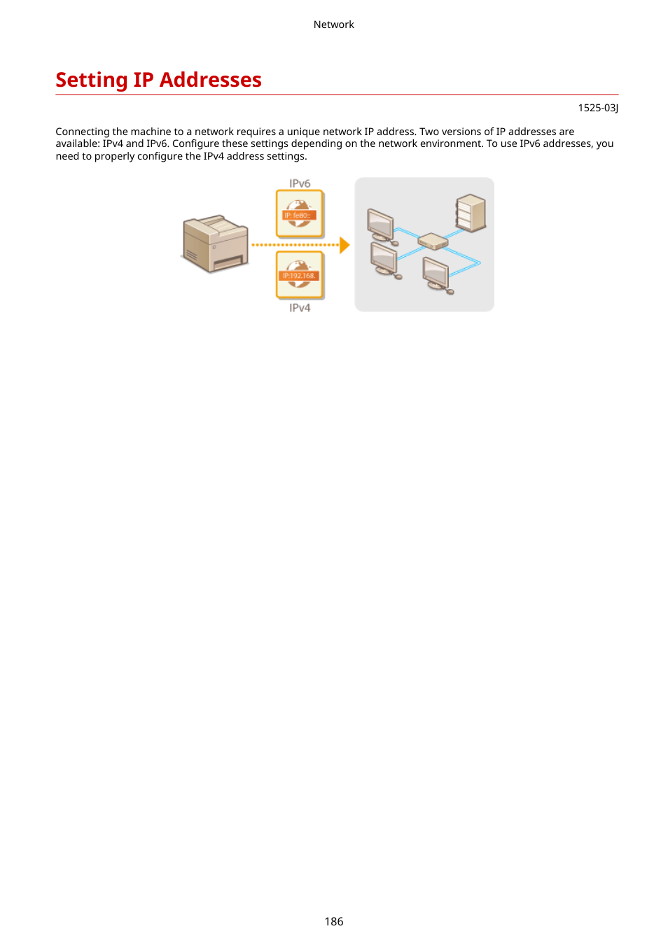 Setting ip addresses, Setting ip addresses(p. 186) | Canon i-SENSYS MF244dw User Manual | Page 192 / 477