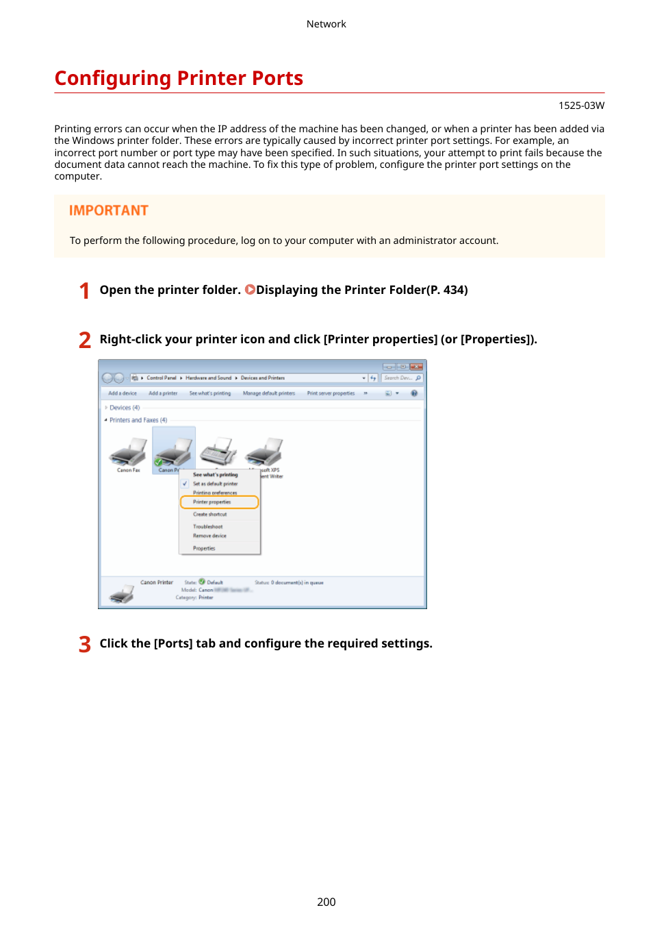 Configuring printer ports, Configuring printer ports(p. 200) | Canon i-SENSYS MF244dw User Manual | Page 206 / 477