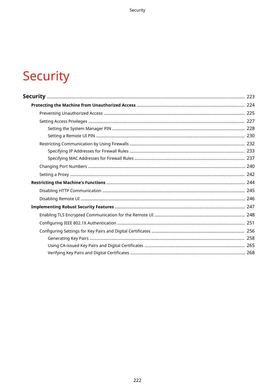 Security | Canon i-SENSYS MF244dw User Manual | Page 228 / 477