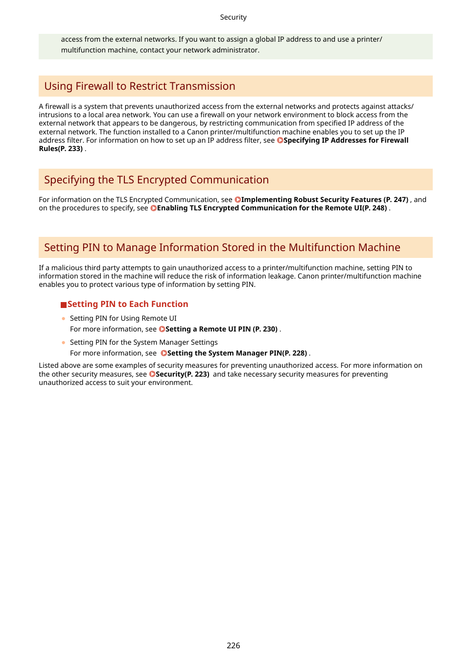 Using firewall to restrict transmission, Specifying the tls encrypted communication | Canon i-SENSYS MF244dw User Manual | Page 232 / 477