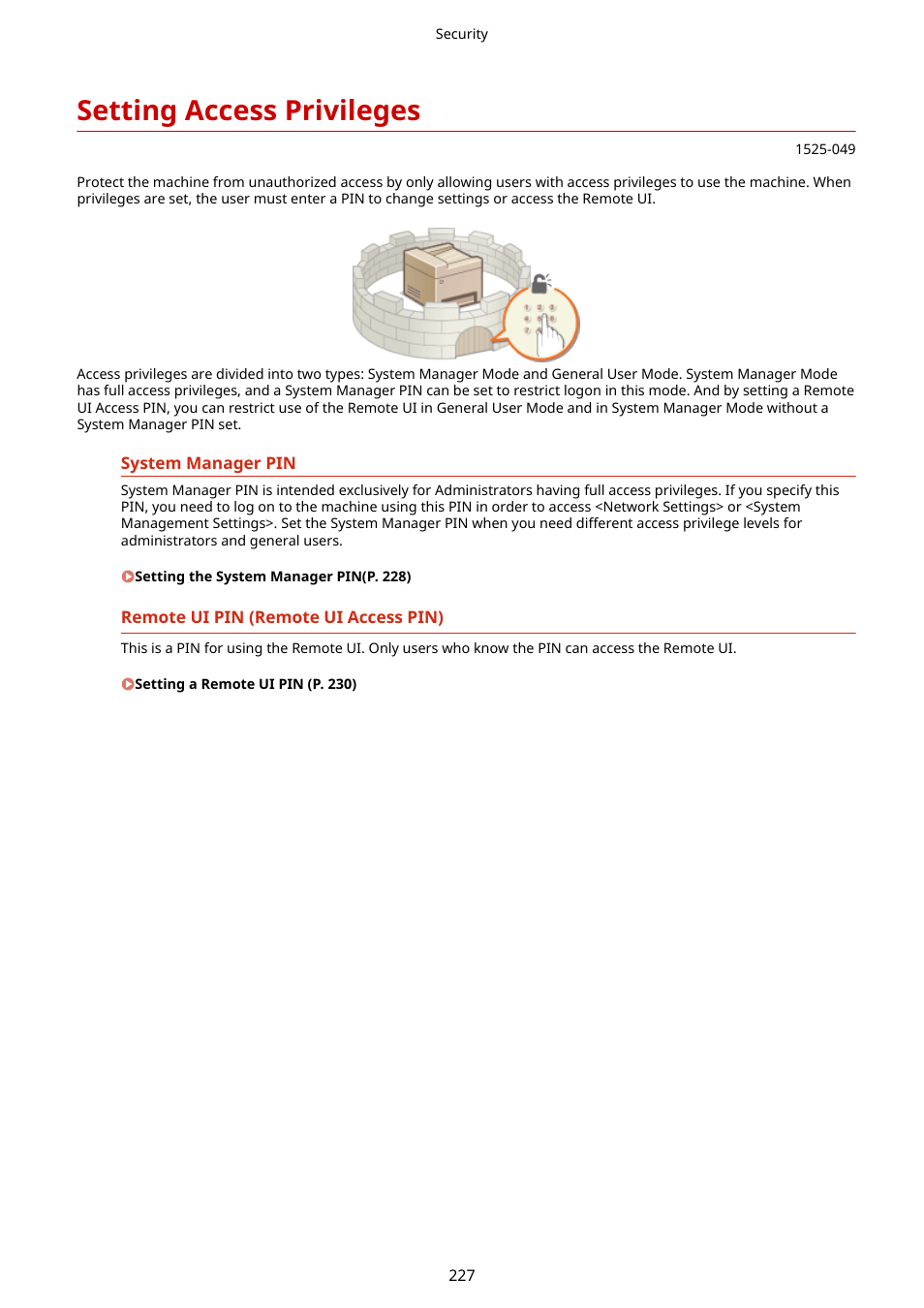 Setting access privileges | Canon i-SENSYS MF244dw User Manual | Page 233 / 477