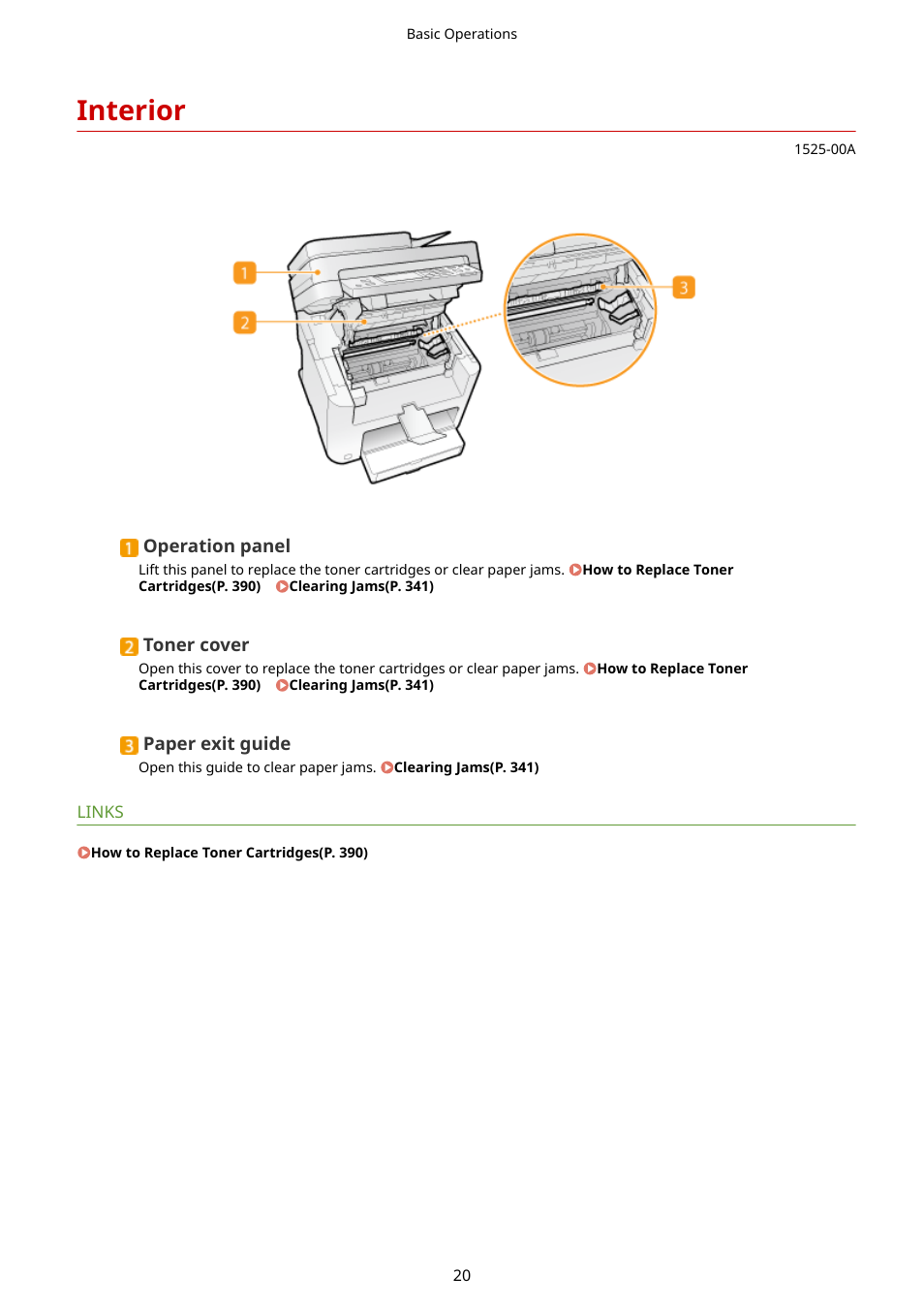 Interior, Interior(p. 20) | Canon i-SENSYS MF244dw User Manual | Page 26 / 477