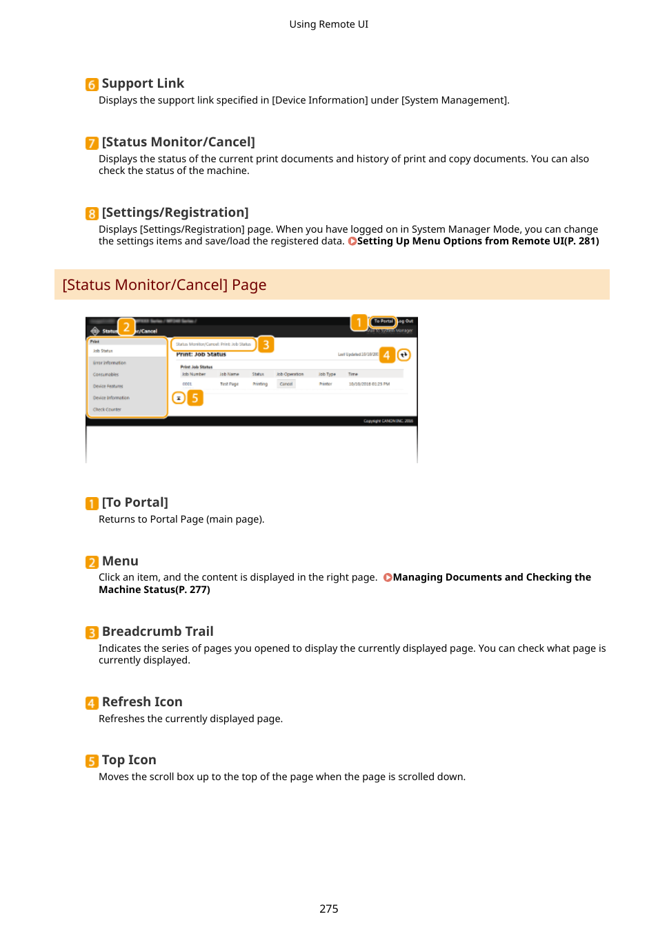 Status monitor/cancel] page | Canon i-SENSYS MF244dw User Manual | Page 281 / 477