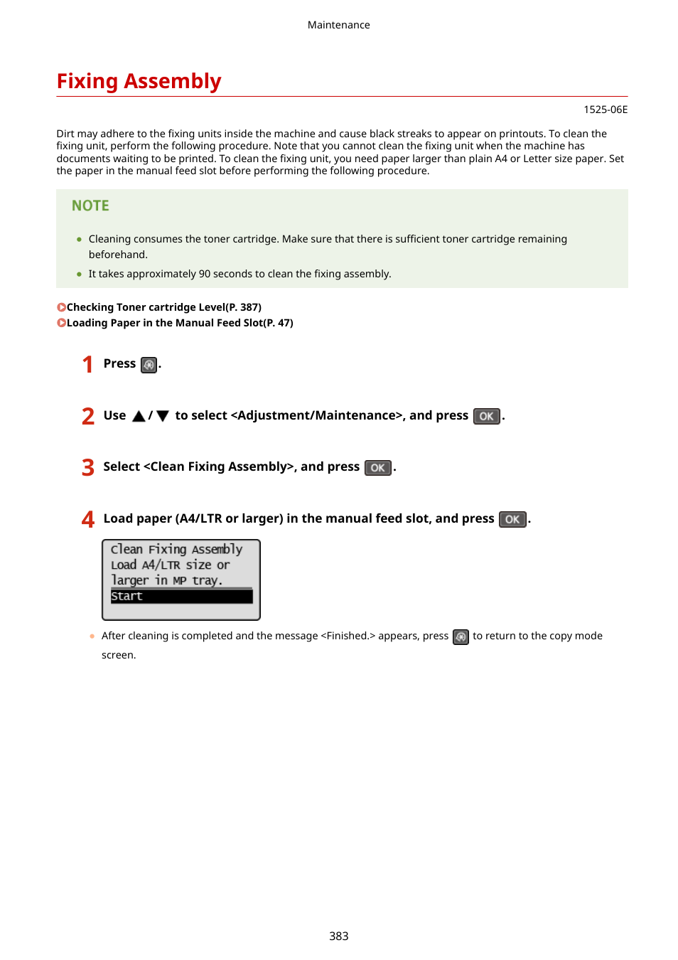 Fixing assembly, Fixing assembly(p. 383) | Canon i-SENSYS MF244dw User Manual | Page 389 / 477