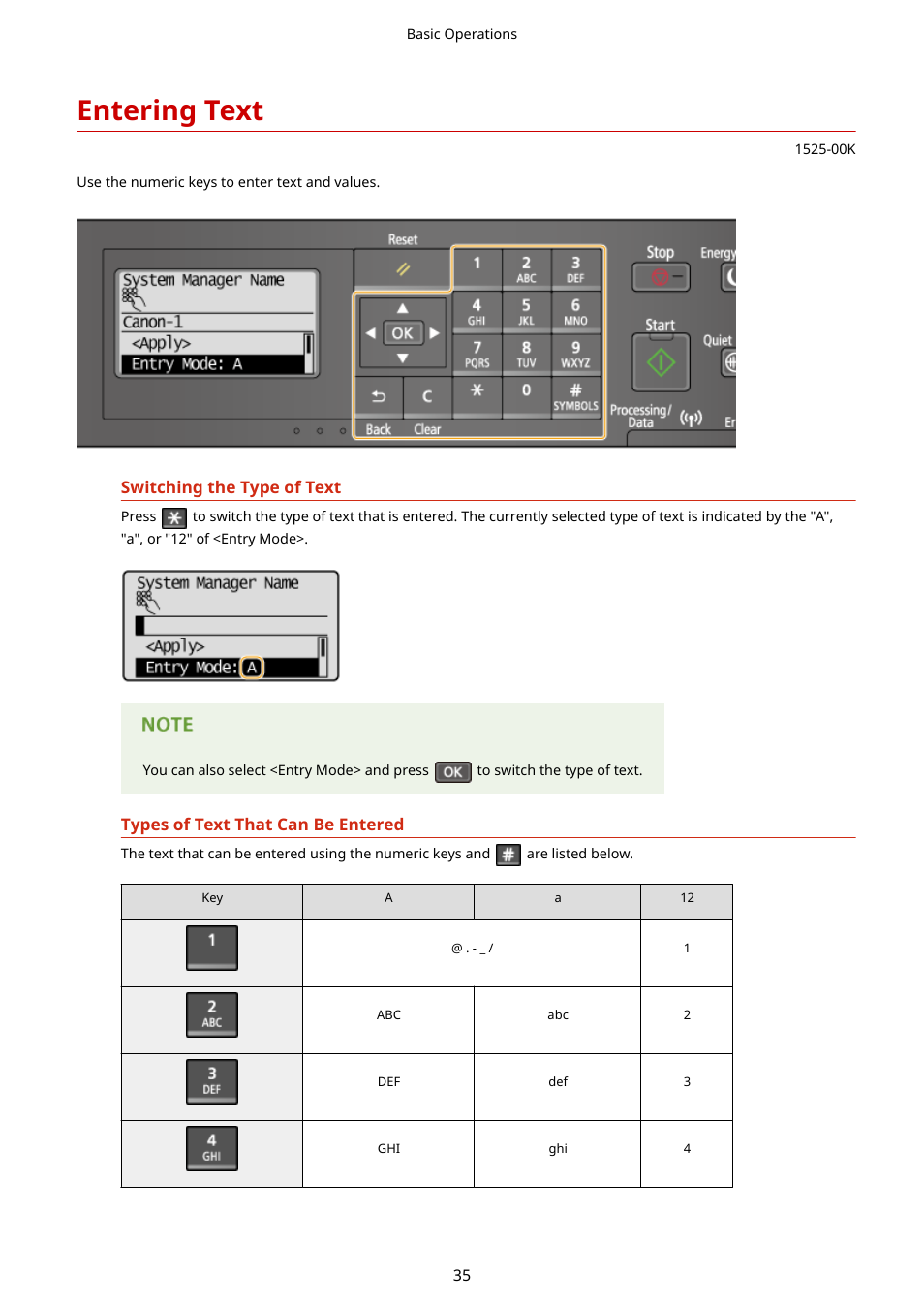 Entering text, Xt. entering text(p. 35) | Canon i-SENSYS MF244dw User Manual | Page 41 / 477
