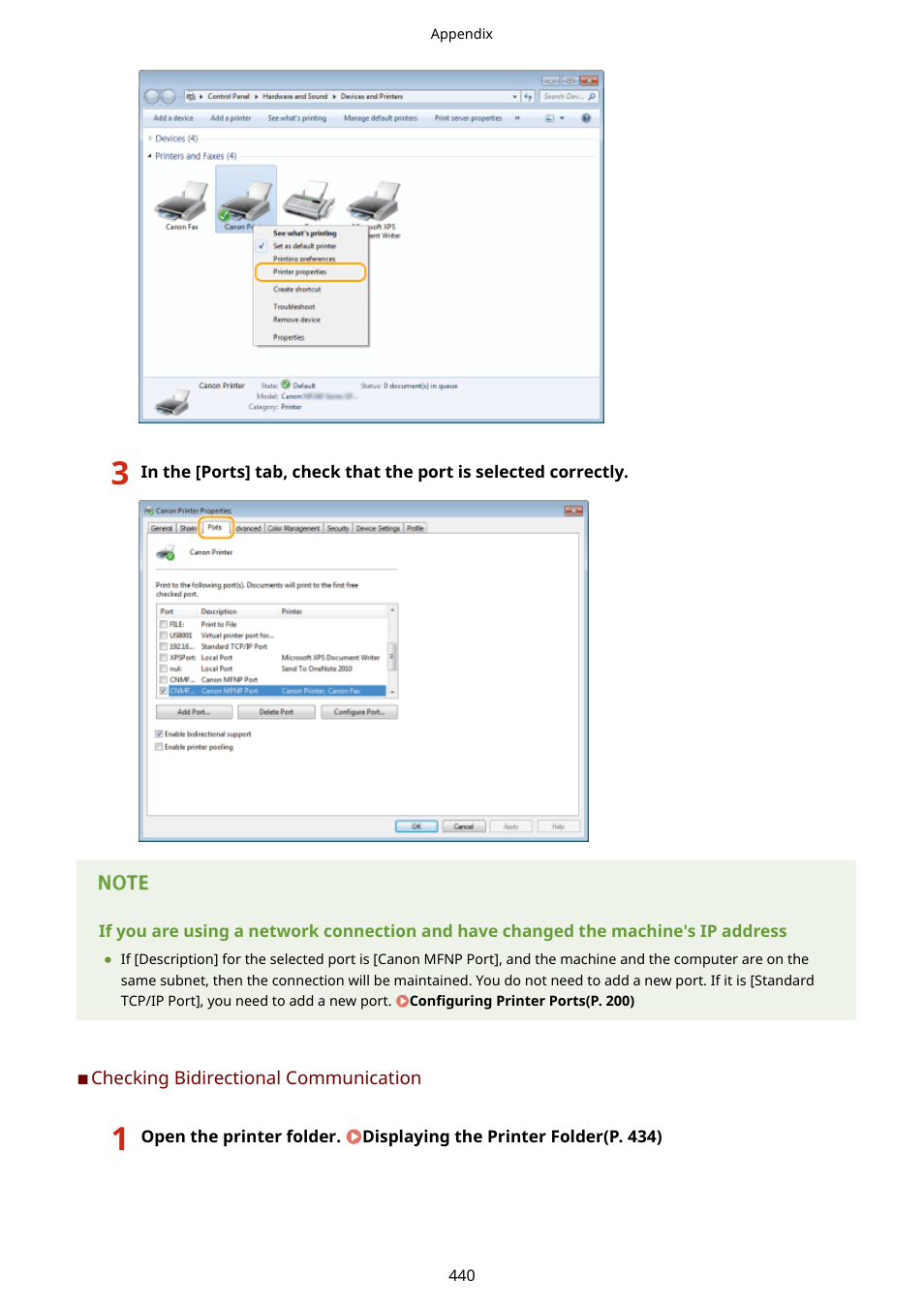 Checking bidirectional communication(p. 440) | Canon i-SENSYS MF244dw User Manual | Page 446 / 477