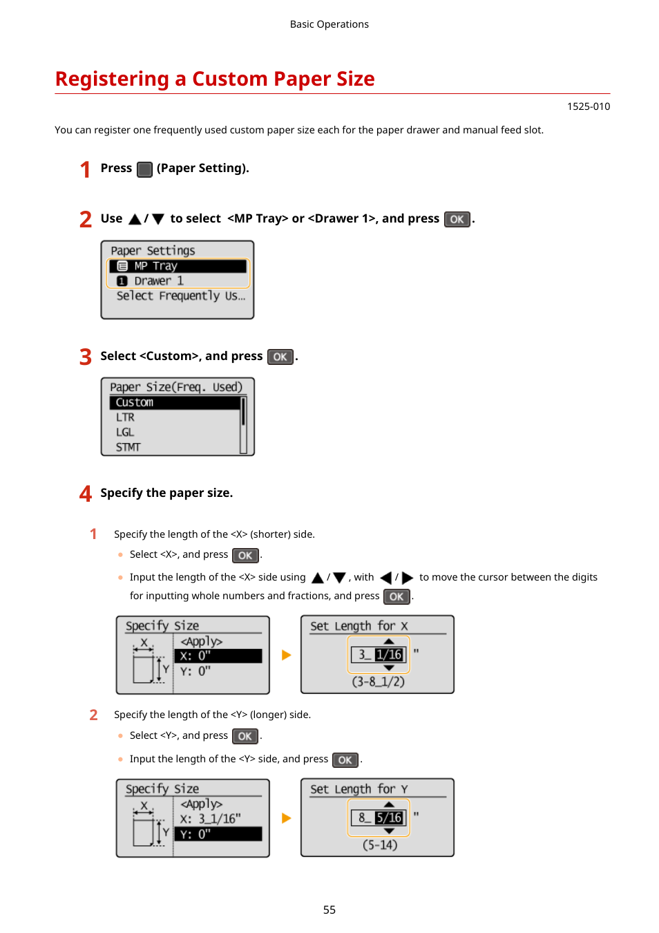 Registering a custom paper size | Canon i-SENSYS MF244dw User Manual | Page 61 / 477