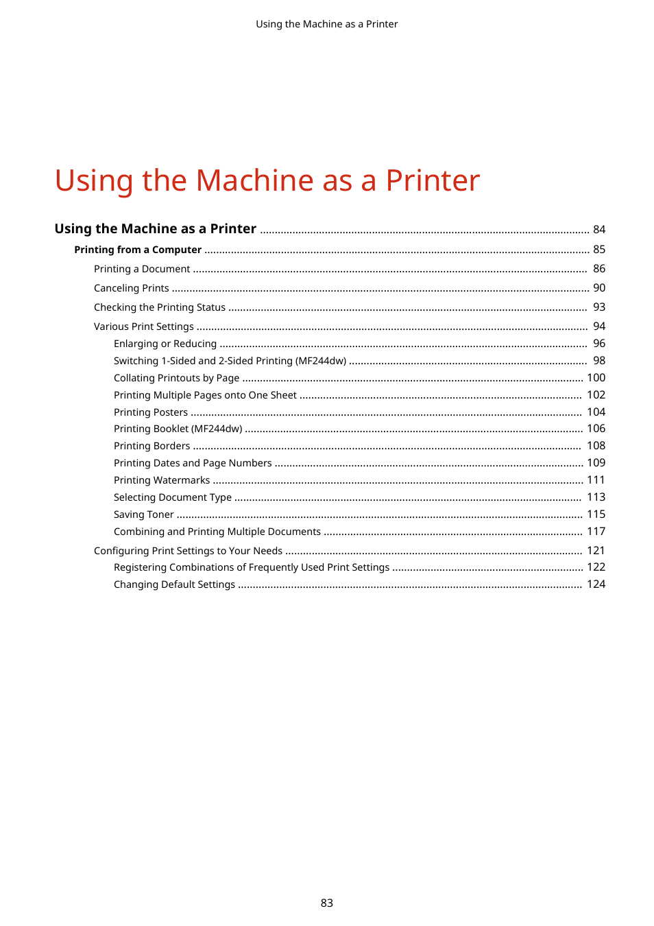 Using the machine as a printer | Canon i-SENSYS MF244dw User Manual | Page 89 / 477