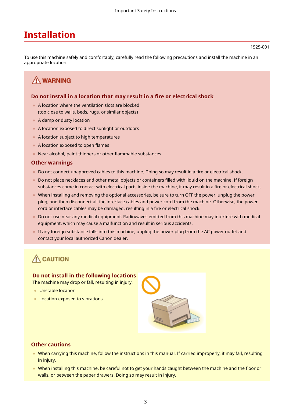 Installation | Canon i-SENSYS MF244dw User Manual | Page 9 / 477