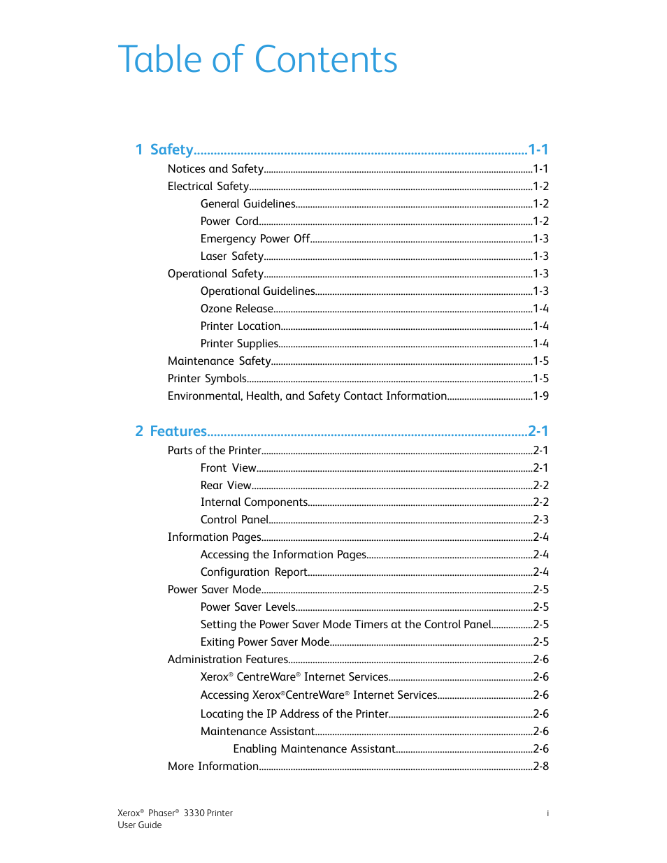 Xerox Phaser 3330 User Manual | Page 3 / 114