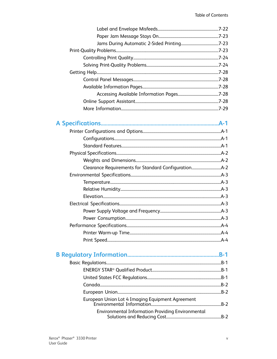 Xerox Phaser 3330 User Manual | Page 7 / 114