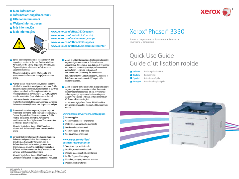 Xerox Phaser 3330 User Manual | 5 pages