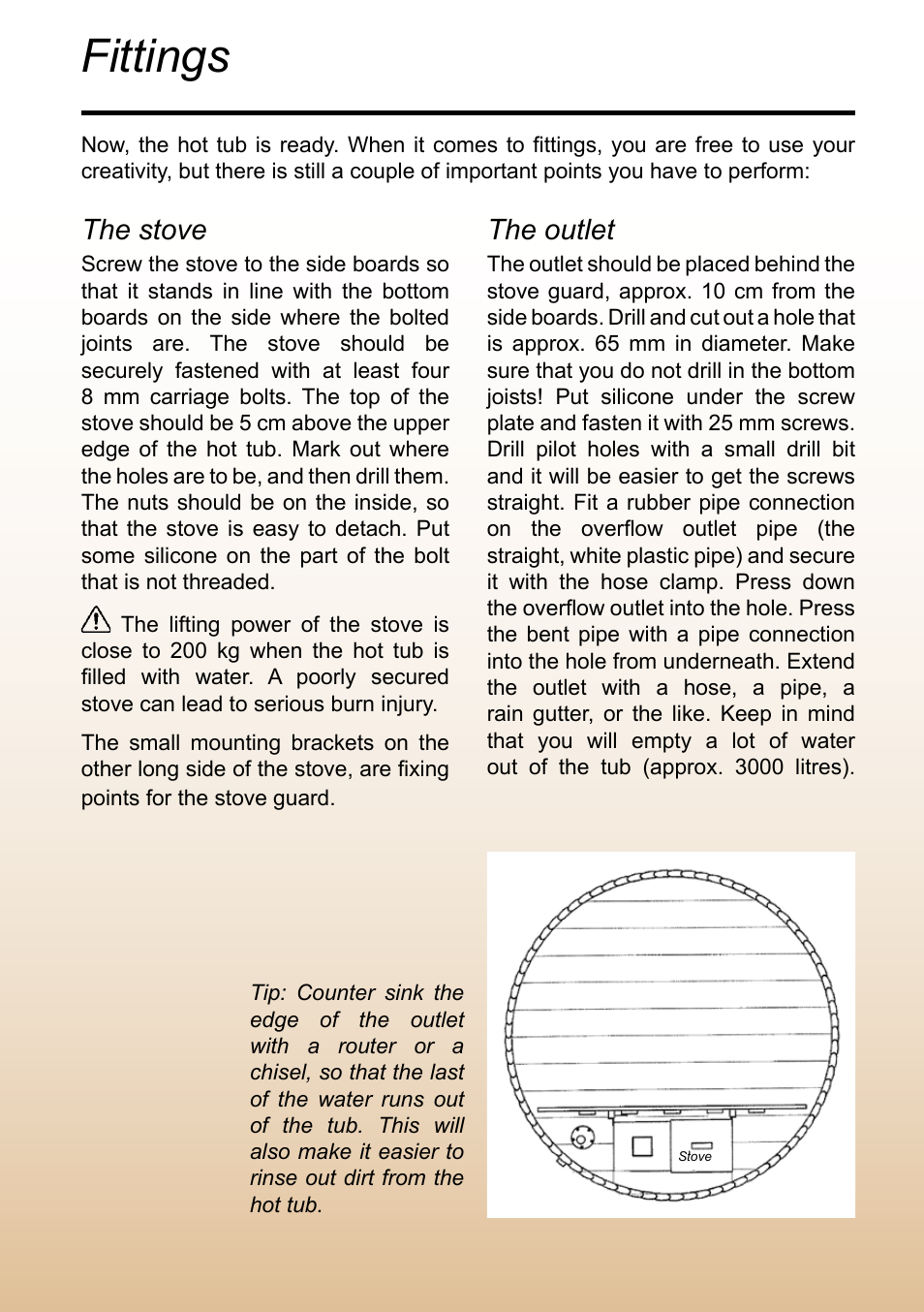 Fittings, The stove, The outlet | Logosol M8 User Manual | Page 27 / 40