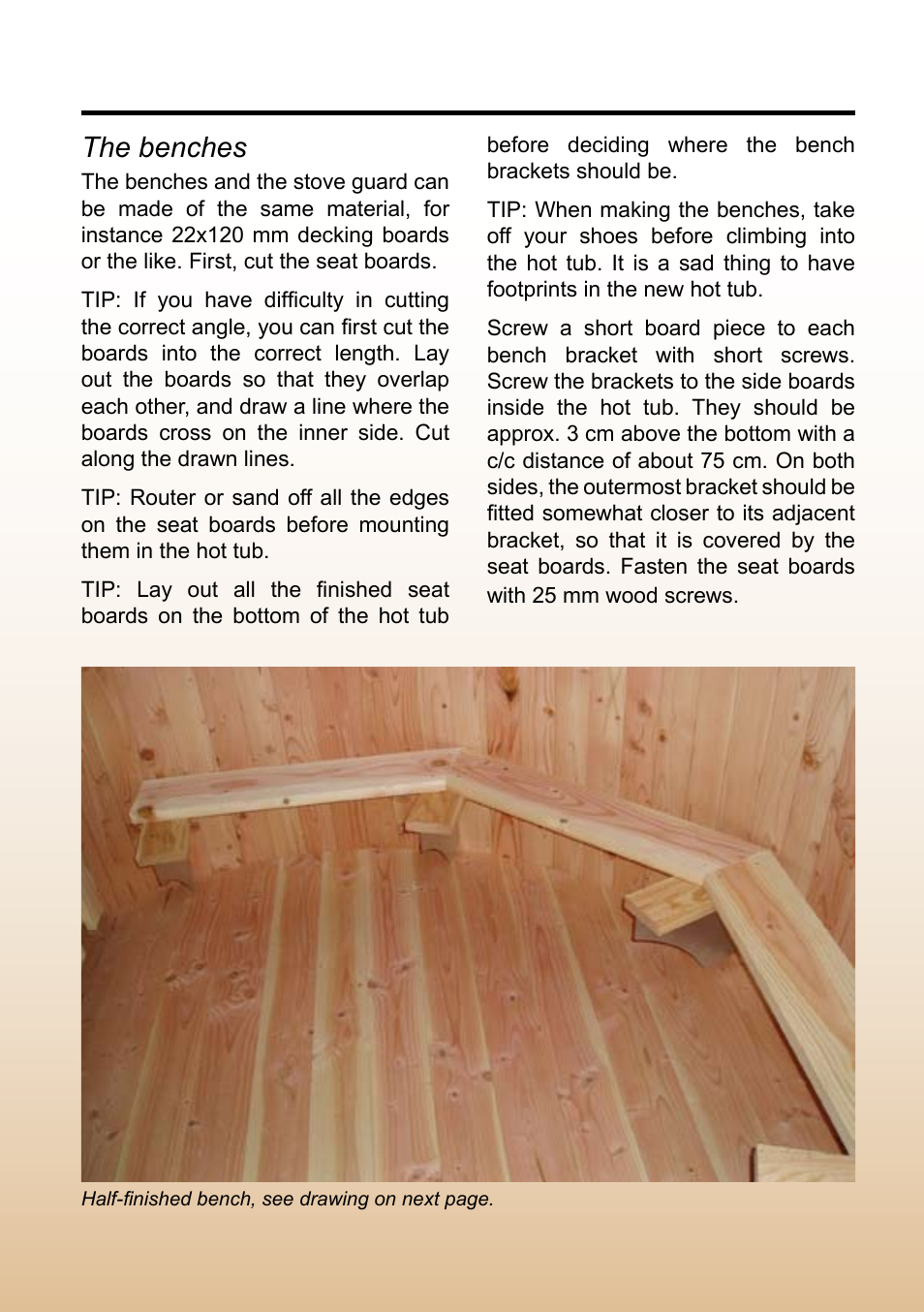 The benches | Logosol M8 User Manual | Page 29 / 40